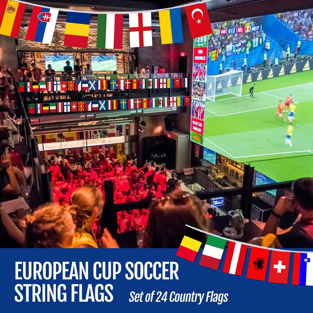 8M Euro Football Bunting 2024 Cup 24 European Countries Flags National Banner