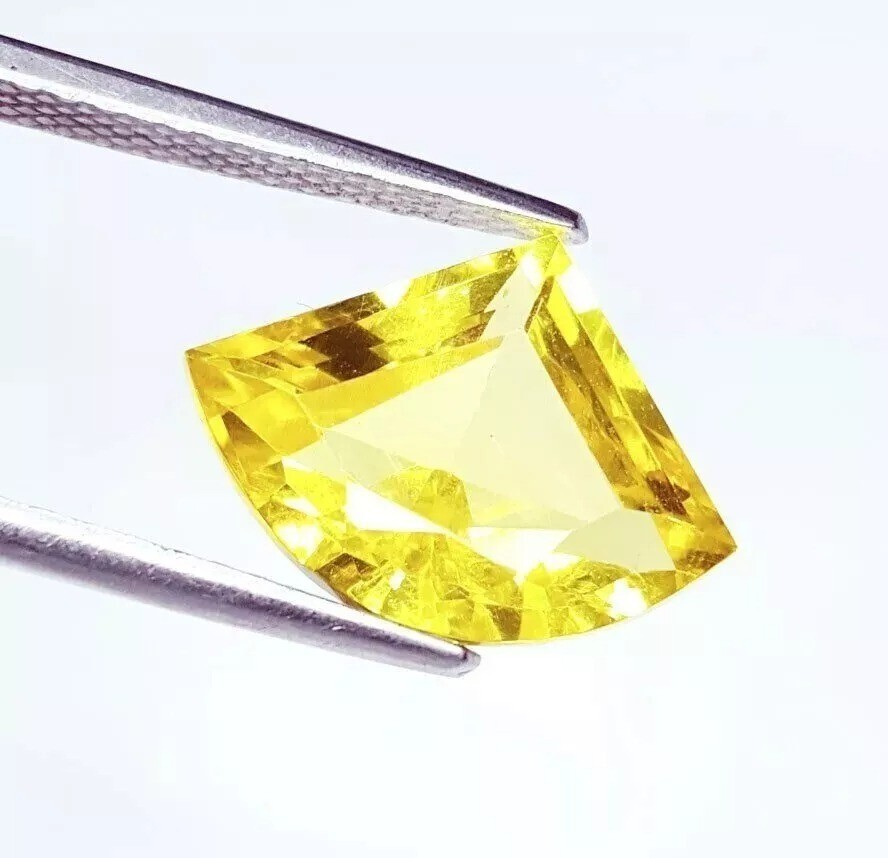 10-12 Ct EGL Certified Fancy Cut Natural Yellow Sapphire Loose Gemstone