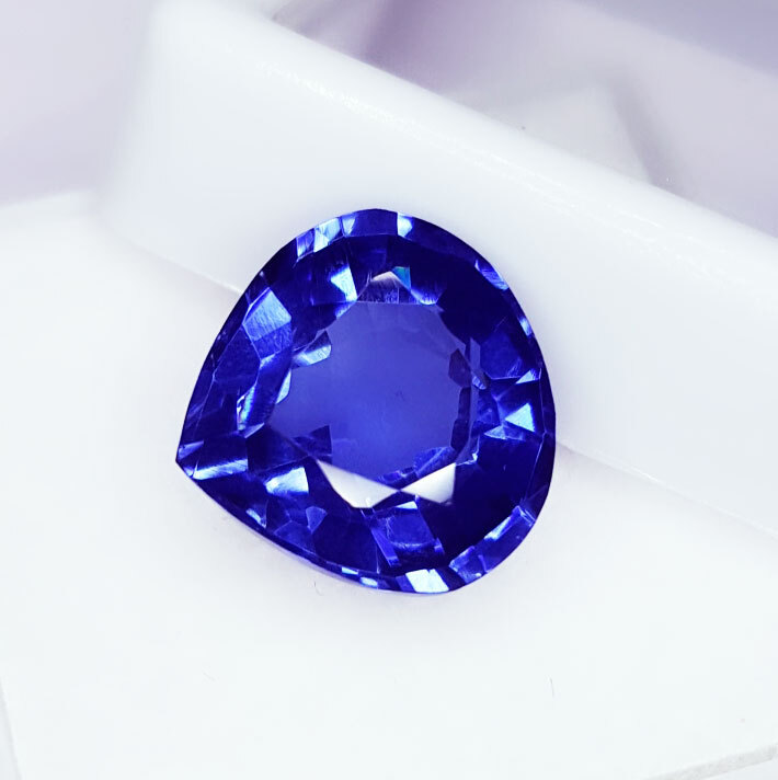 Certified 9.72 Ct Natural Blue Tanzanite Pear Cut Loose Gemstone