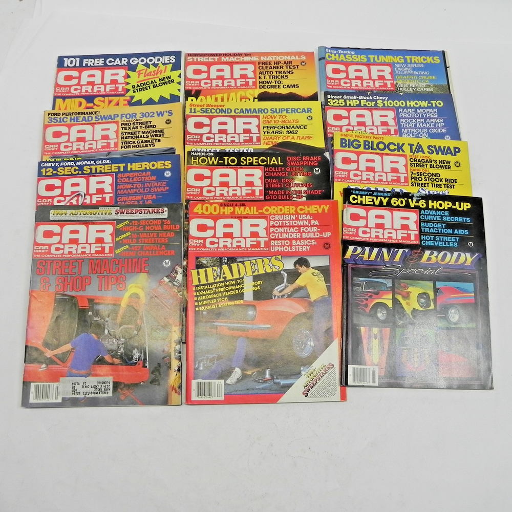 1984 CAR CRAFT MAGAZINE FULL YEAR LOT OF 12 ISSUES HOT RODS DRAG RACING