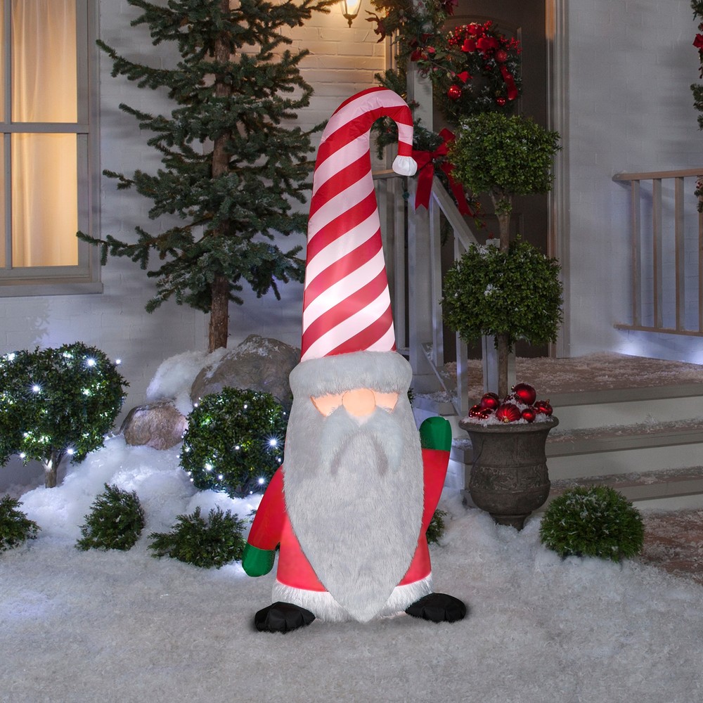 5ft Tall Gemmy Christmas Inflatable Santa Gnome Decoration