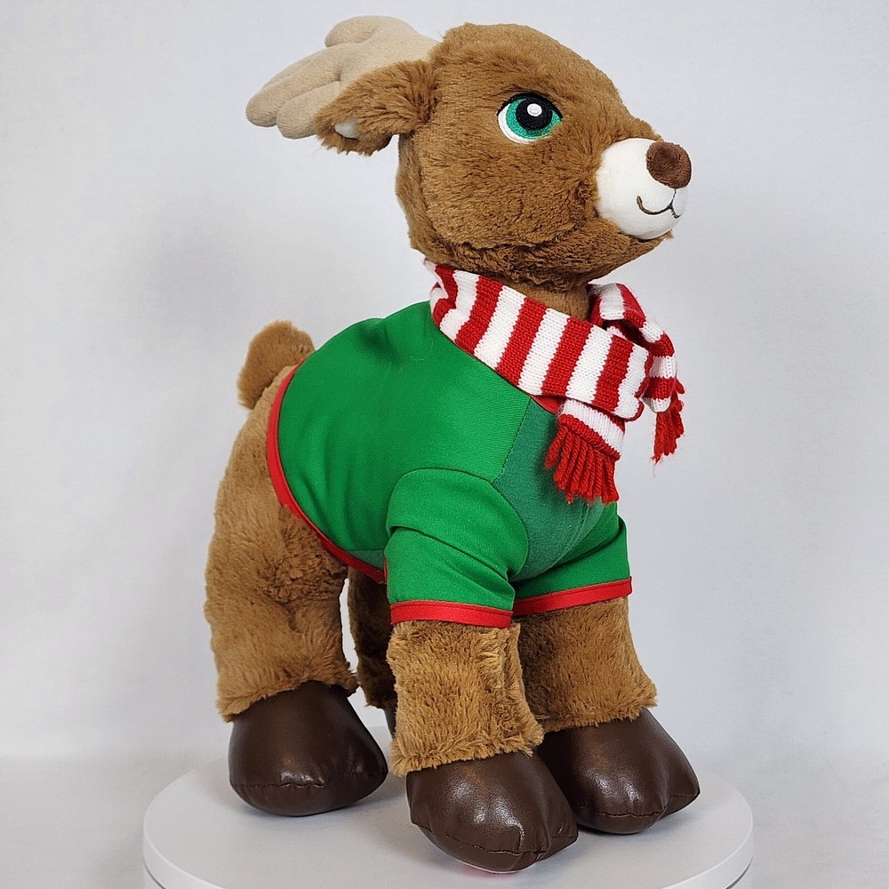 Build A Bear Merry Mission Reindeer w/Green Shirt & Red/White Scarf 16