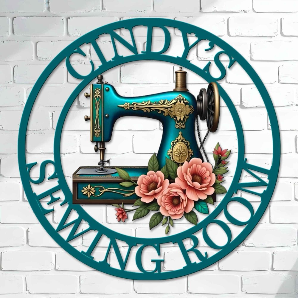 Custom Sewing Room Metal Sign, Creative Room Sign, Personalized Craft Sign