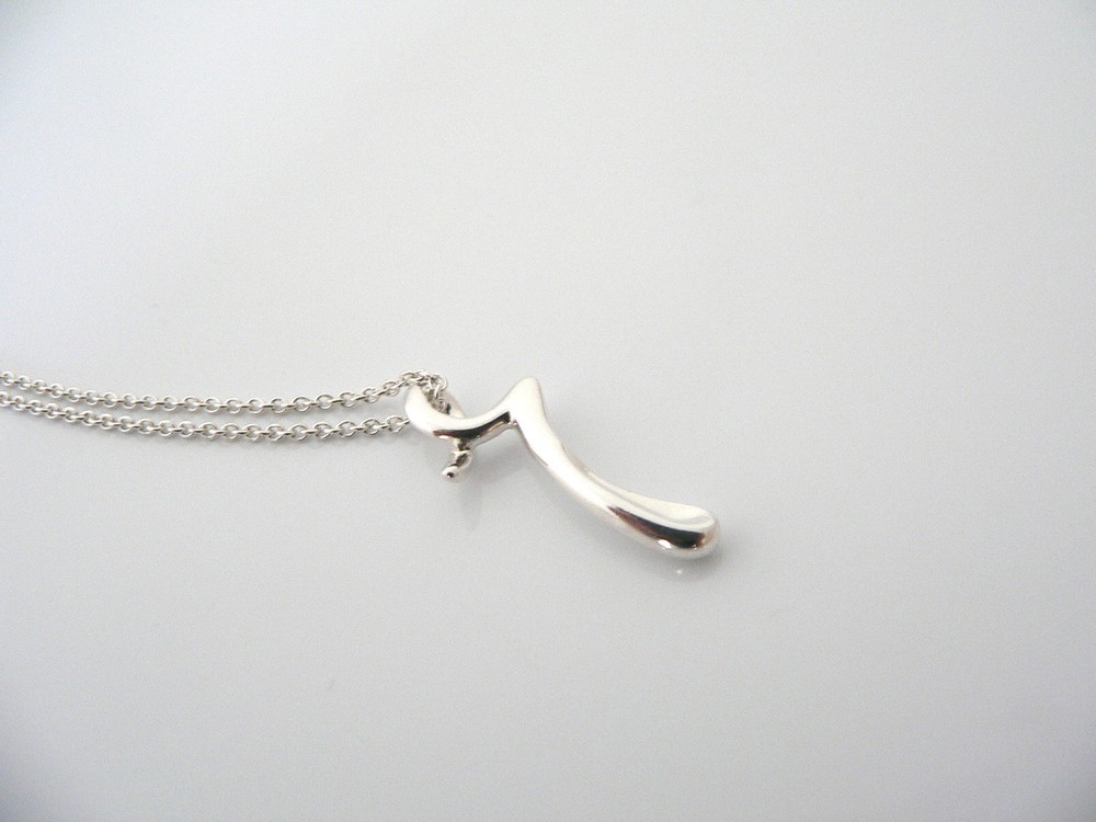 Tiffany & Co Alphabet R Necklace Chain Pendant Gift Pouch Large Peretti Love