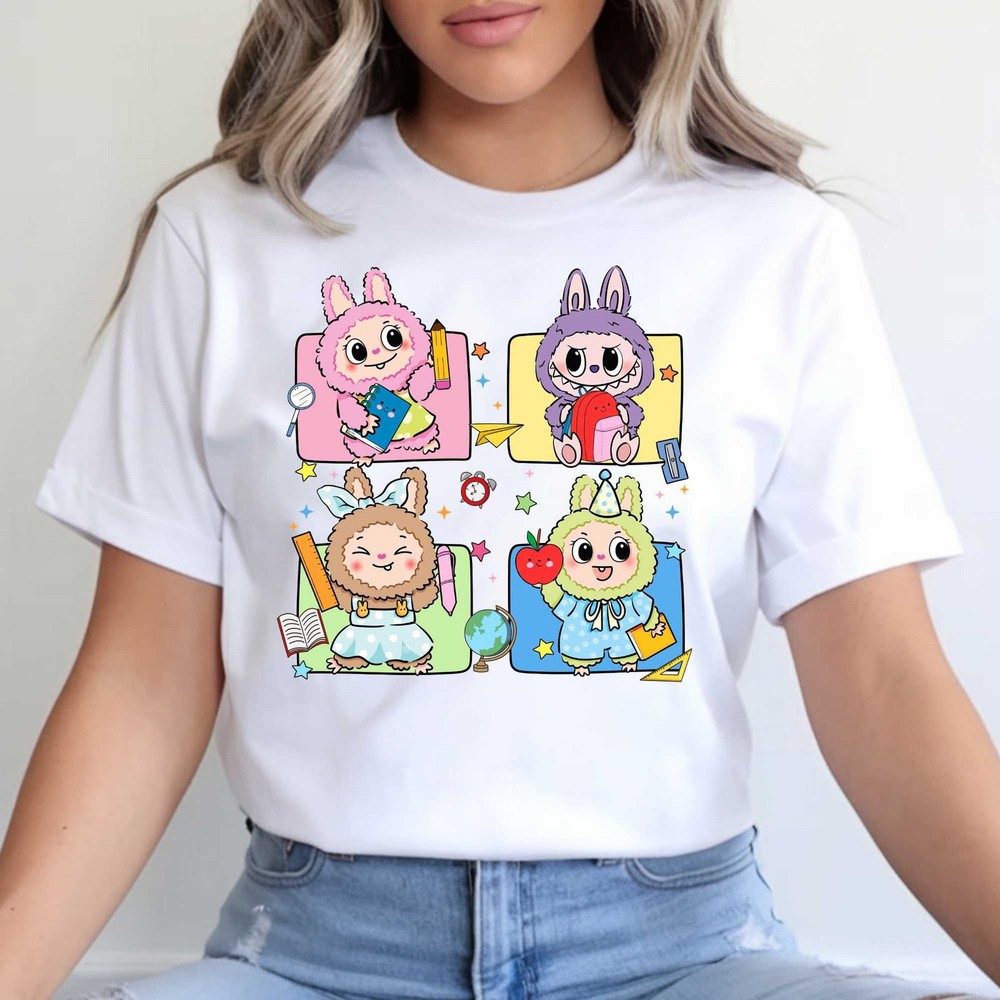 Labubu Back to School Teacher First Day T-Shirt for Girls-image