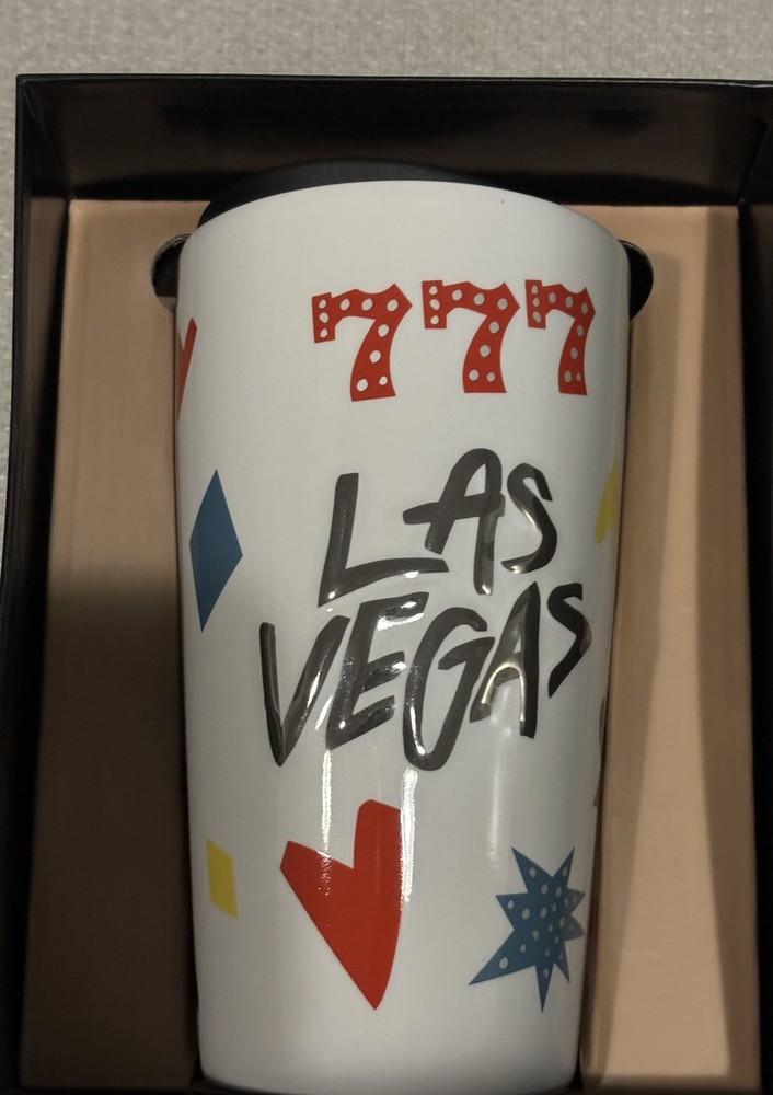Starbucks Las Vegas 777 Ceramic Tumbler 12 Oz with Lid New in Box