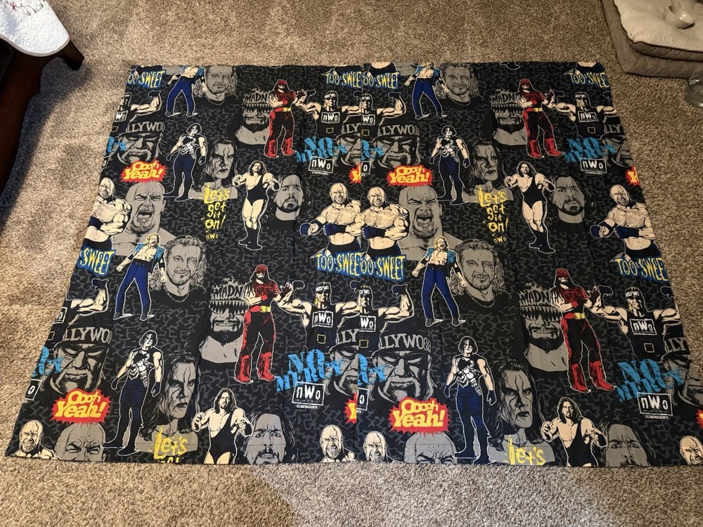 New World Order 1998 WCW Window Curtains 42” x 64” 2 Panels Brand New? Vintage!