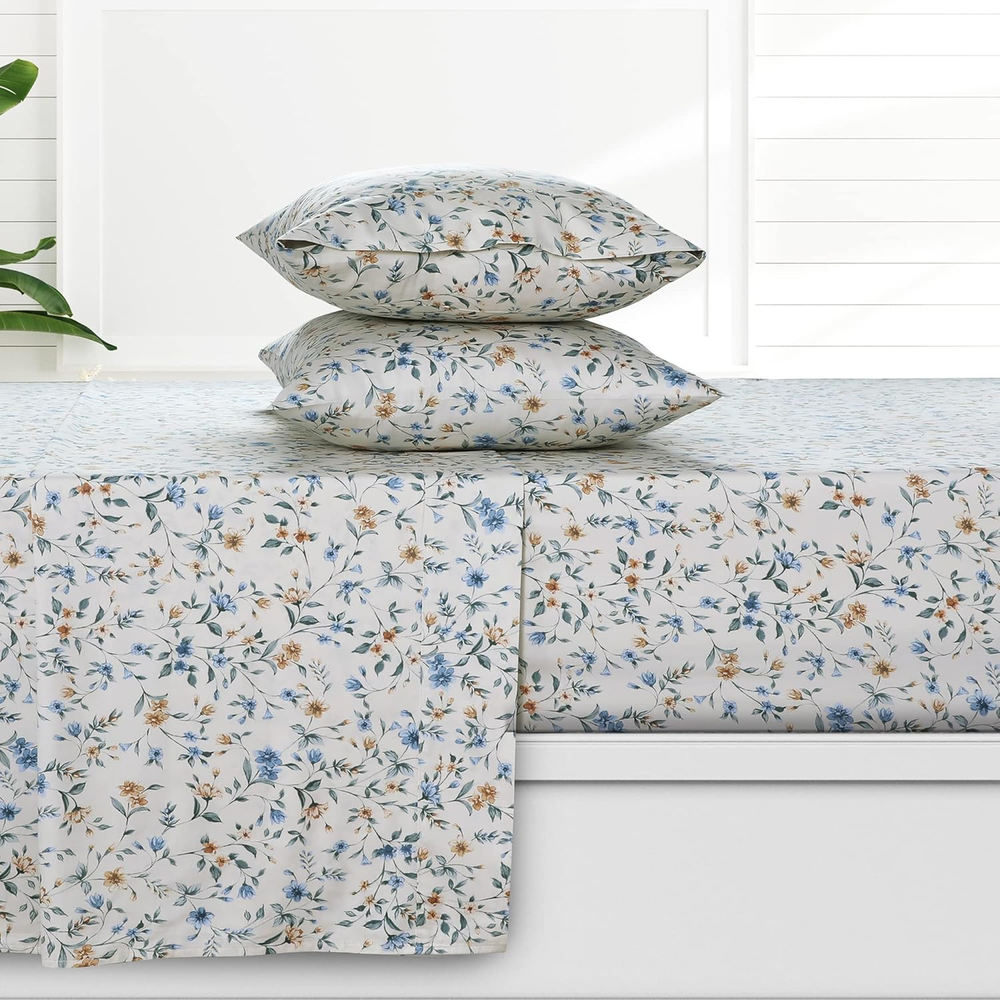 Azores 300TC Organic Cotton Deep Pocket Sheet Set for 19-Inch Mattresses