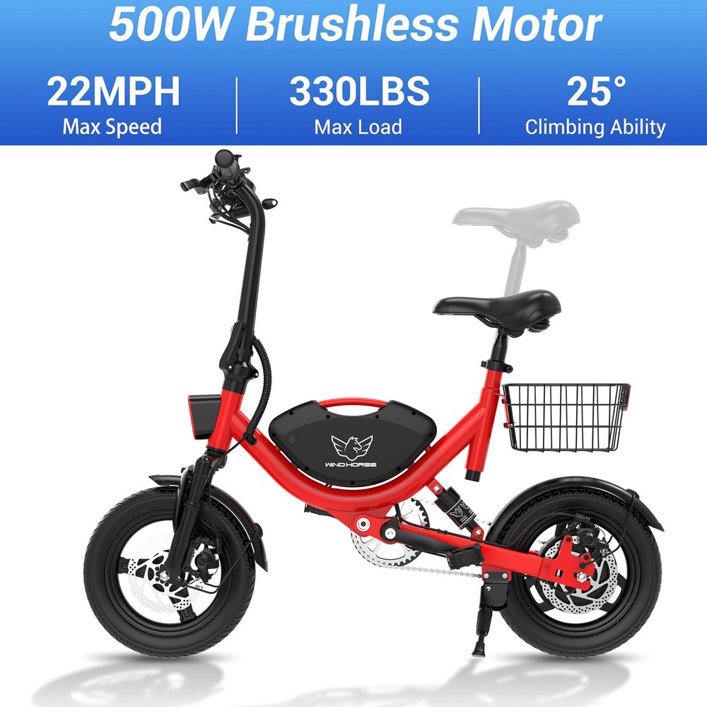 36V 500W Folding E-Bike for Adults 22MPH Speed 35Mile Range Commuter