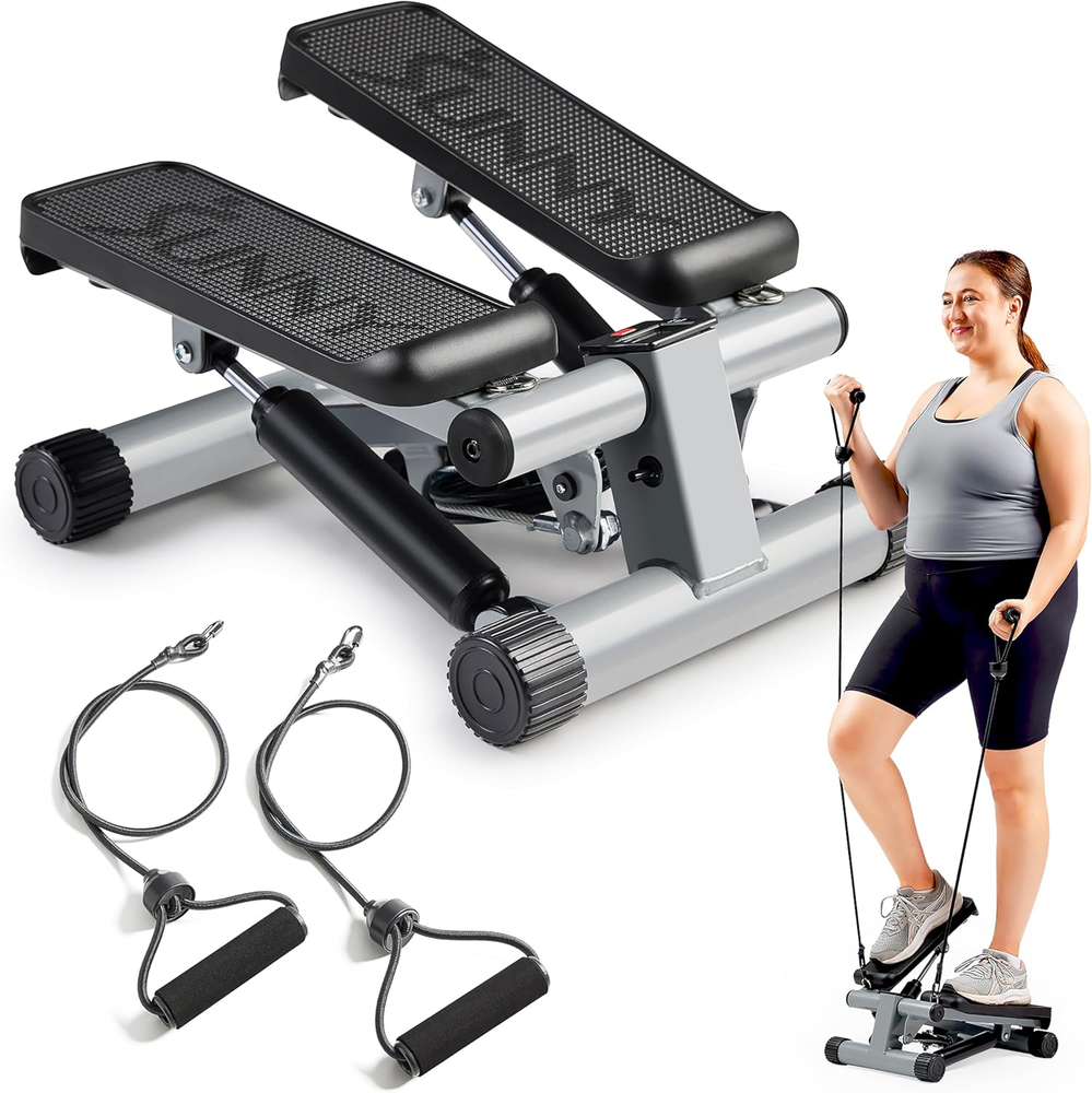 Mini Stepper for Exercise at Home, Stair Step Workout Machine with Resistance Ba