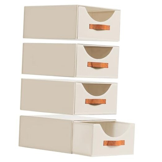 Closet Organizers and Storage - Large Storage Bins with Drawer, Fabric Clothes