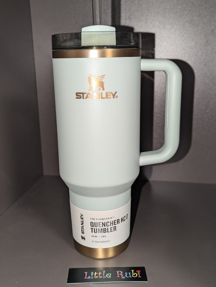 Stanley The Holiday Quencher H2.0 FlowState Tumbler 40 OZ Celadon Ship TODAY