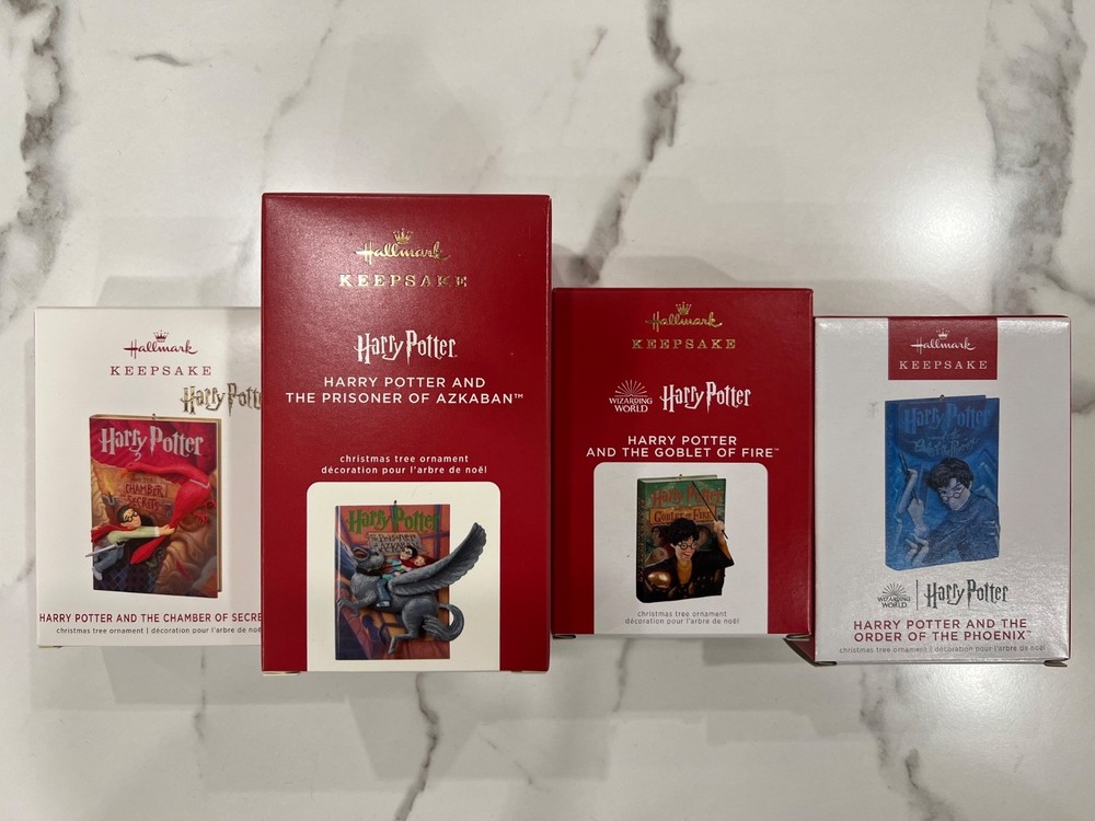 LOT 4 Harry Potter Book 2019-2022 Ornaments Hallmark the chamber of secrets 2019