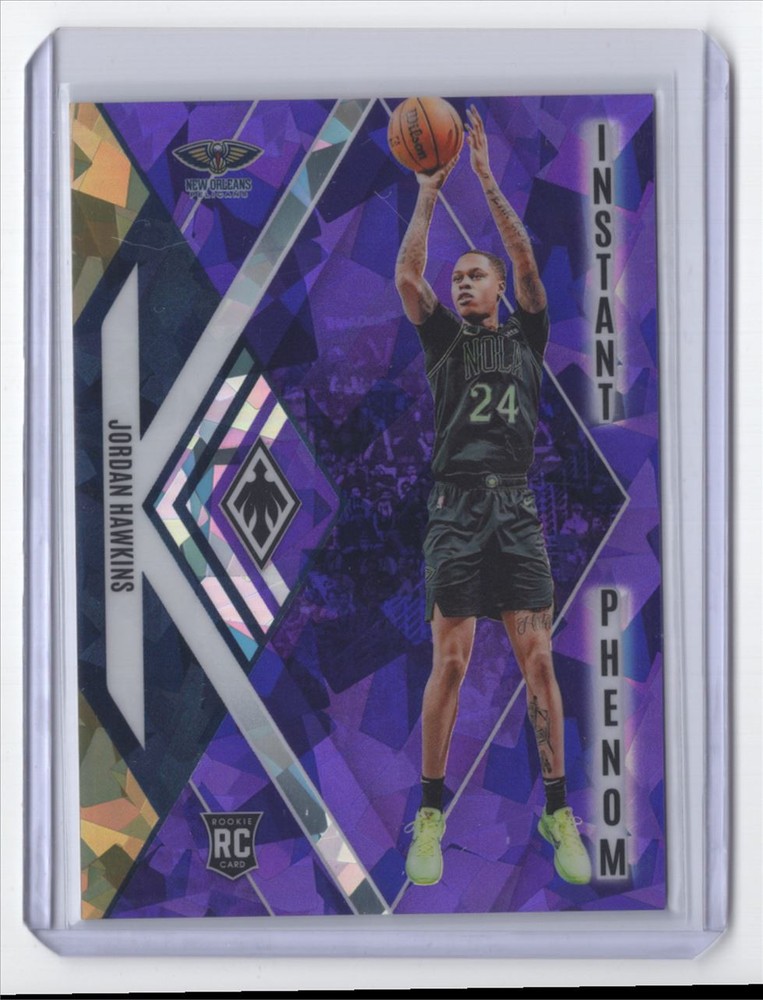 2023-24 Panini Phoenix Instant Phenom Purple Ice Jordan Hawkins Rookie Card 23/25