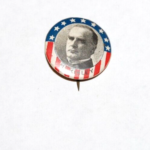 1900 WILLIAM MCKINLEY campaign pin pinback button political roosevelt president