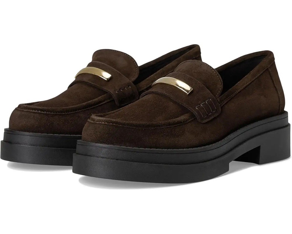 Steve Madden Women’s Rodrigo Platform Loafers Brown Suede US 10 New