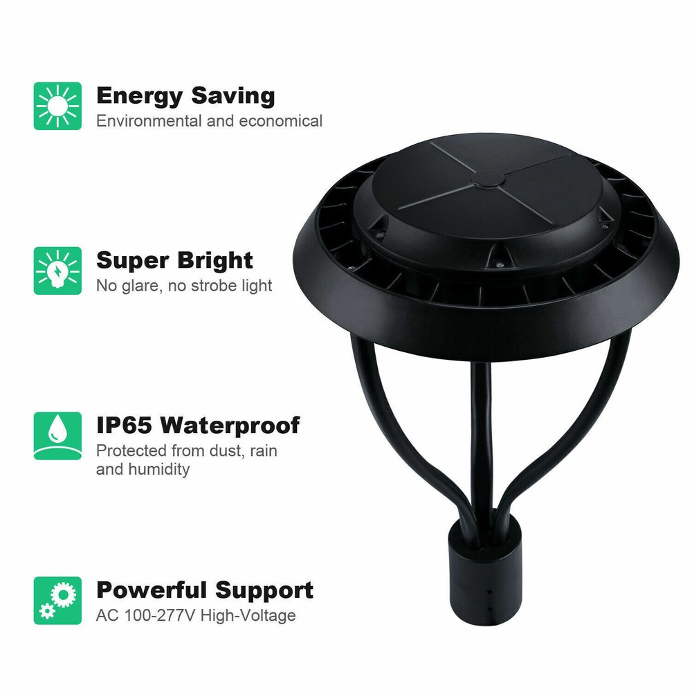 100W LED Post Top Light for Outdoor Areas, Parking Lots, and Garden Poles