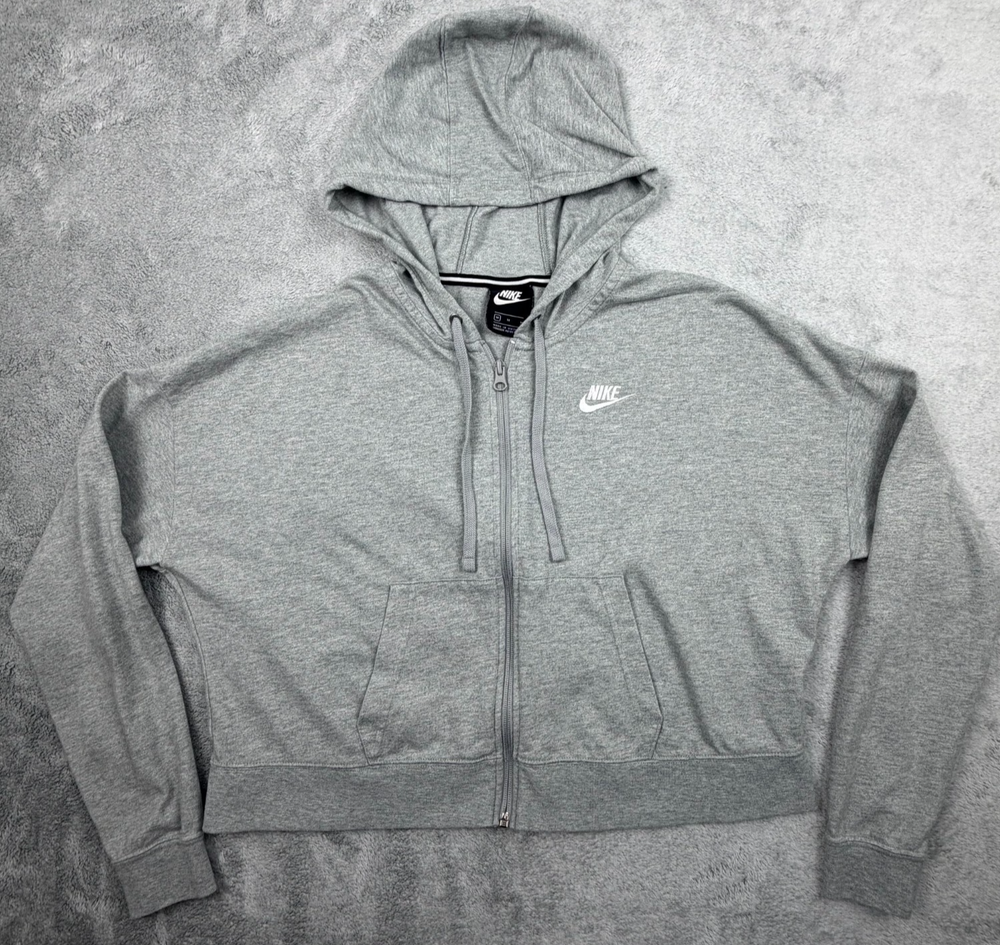 Nike Women’s Full Zip Hoodie Gray Heather Fleece Sweatshirt Size M