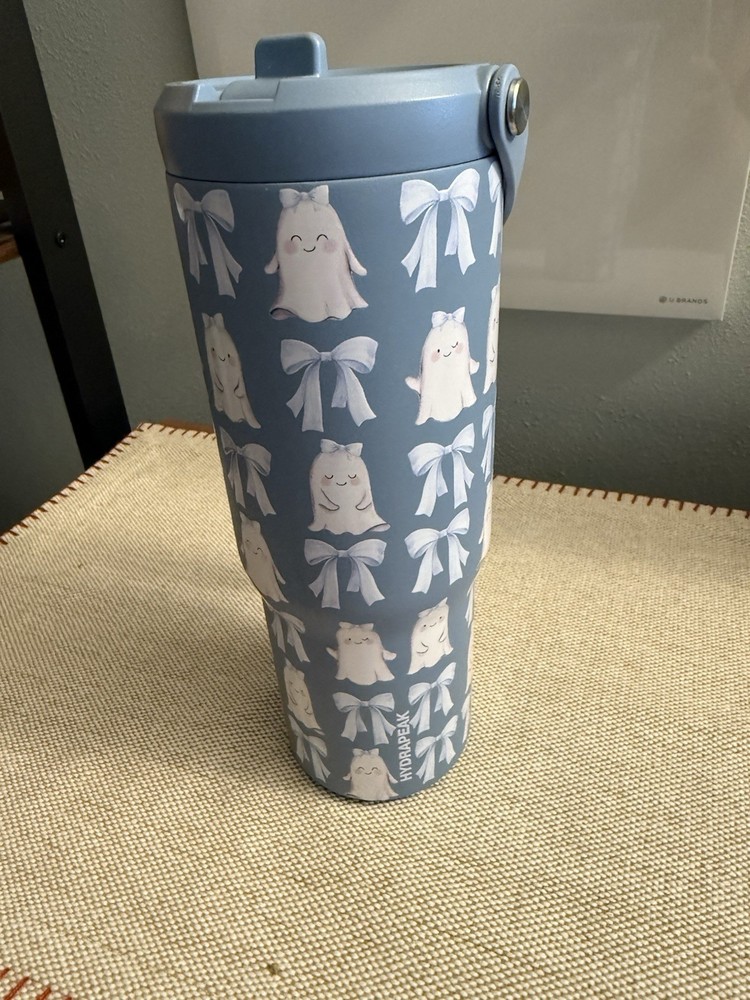 Hydrapeak Artisan Collection Ghosts & Bows 32oz Stainless Steel Water Bottle NWT