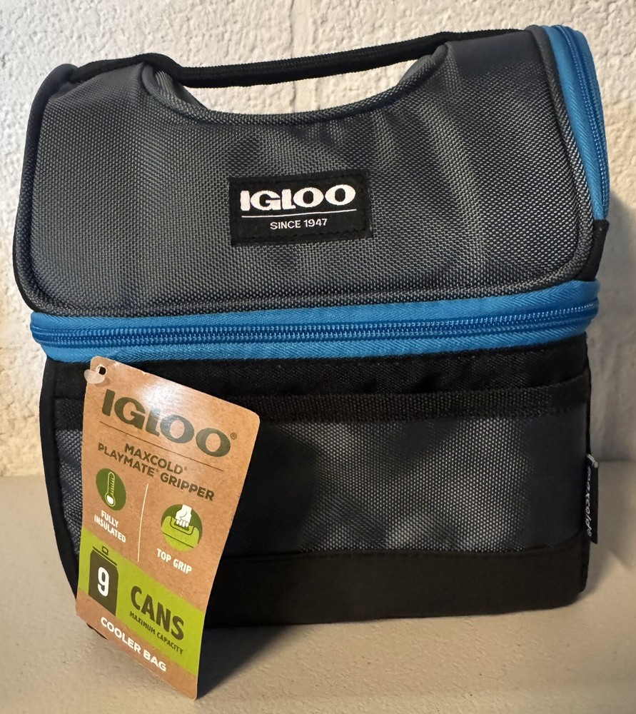Igloo MaxCold Playmate Gripper Classic Molded Lunch Cooler Bag Holds 9 Cans
