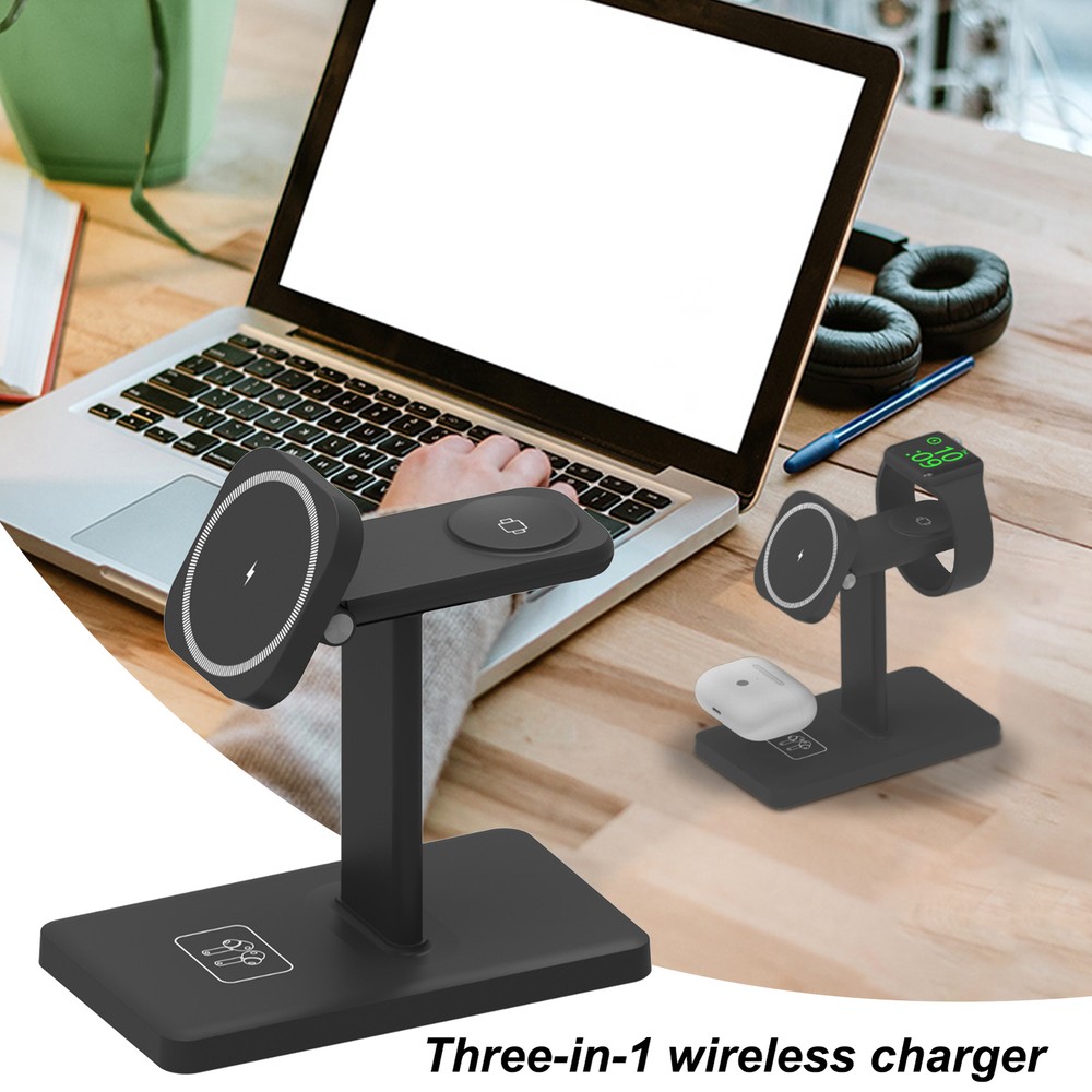 15W Fast Wireless Charger Holder with 360 Rotation for iPhone