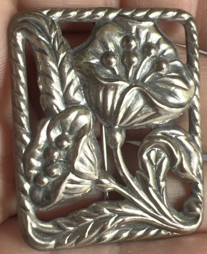 VTG Sterling Silver - DANECRAFT Floral Open-Work Brooch