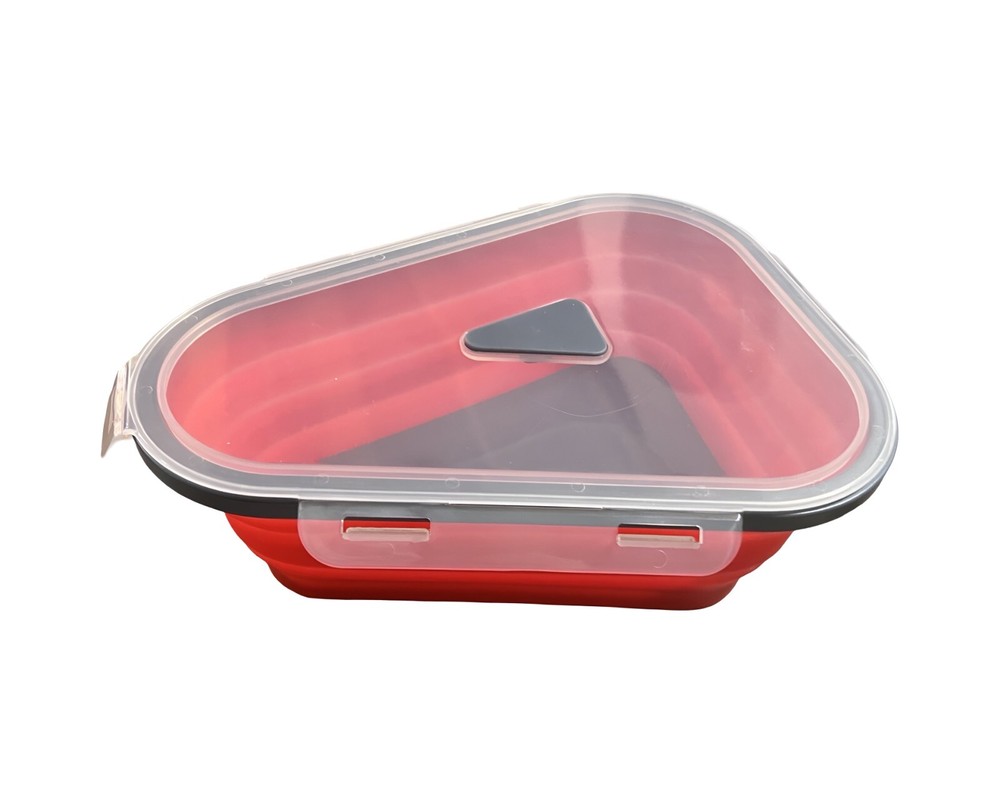 Collapsible Reusable Pizza Storage Container with 5 Microwave-Safe Heating Trays