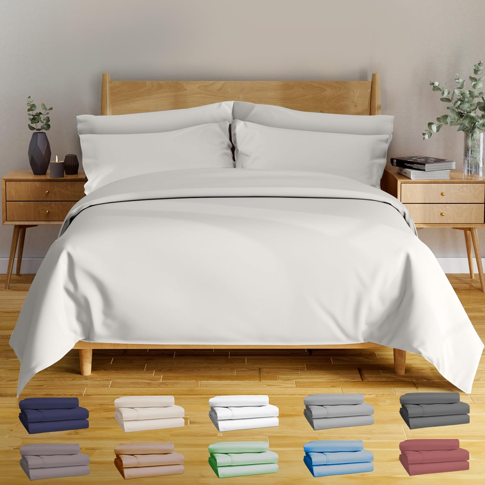 Luxury 6-Piece Bamboo Viscose Full Sheet Set - Soft & Breathable