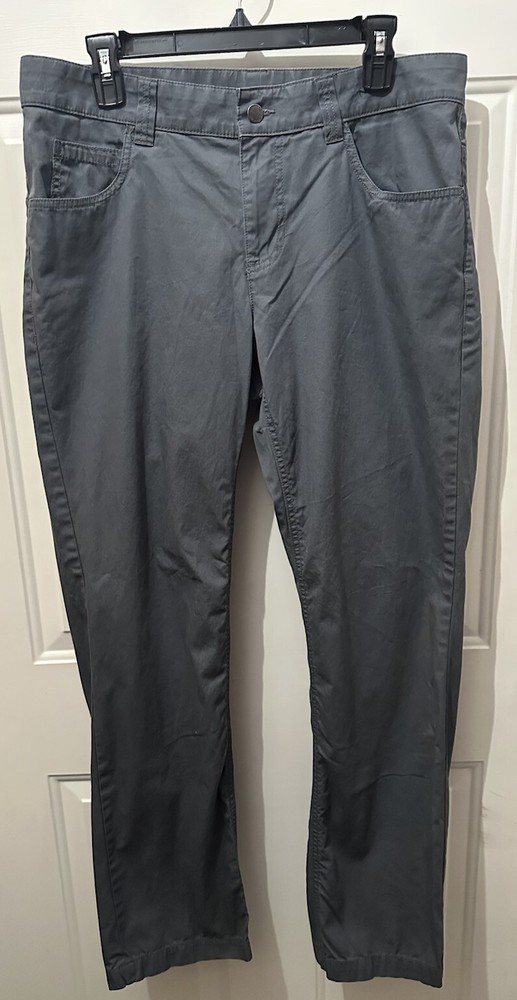 Columbia Sportswear Pants Mens 34x32 Gray Chino 5 Pockets Outdoor 100% Cotton