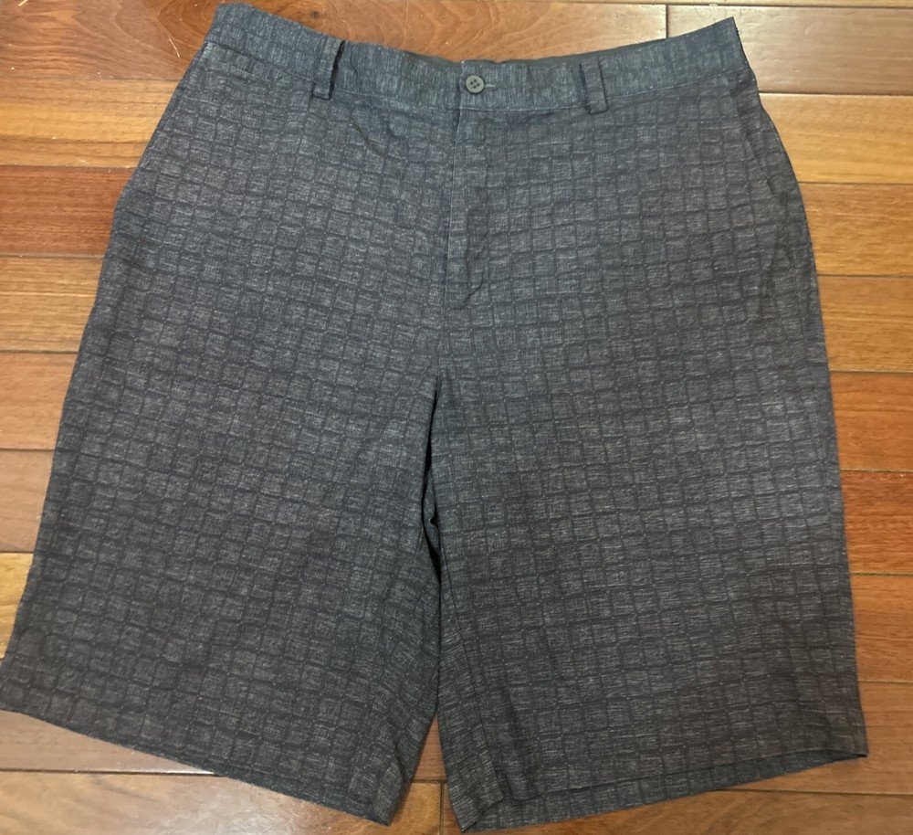 Nike Mens dri-fit Tour Performance Gray Plaid Golf Shorts size 36 Pockets
