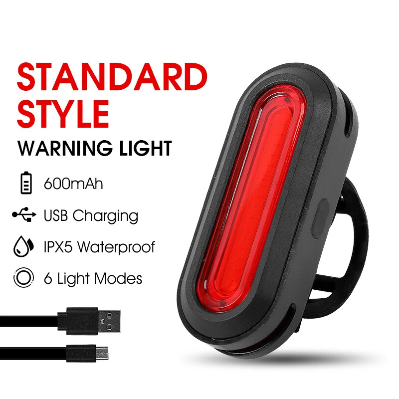 Rechargeable Bike Rear Light Safety Flash Lamp for Helmet or Bag