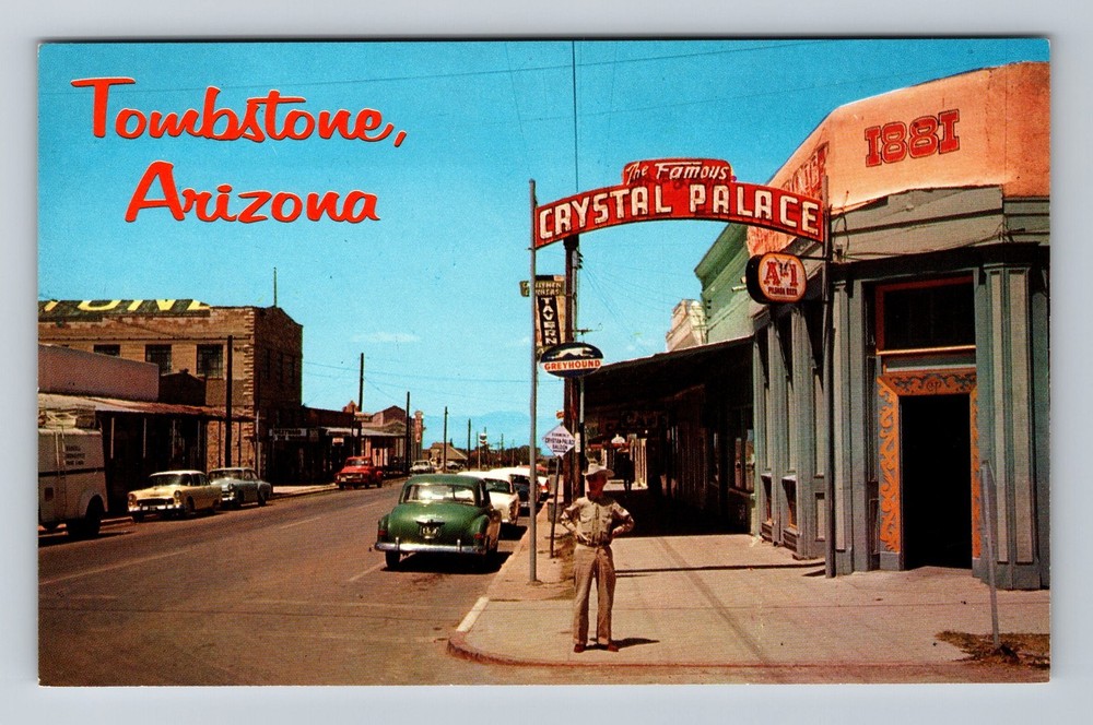Vintage Tombstone Arizona Crystal Palace Saloon Souvenir Postcard