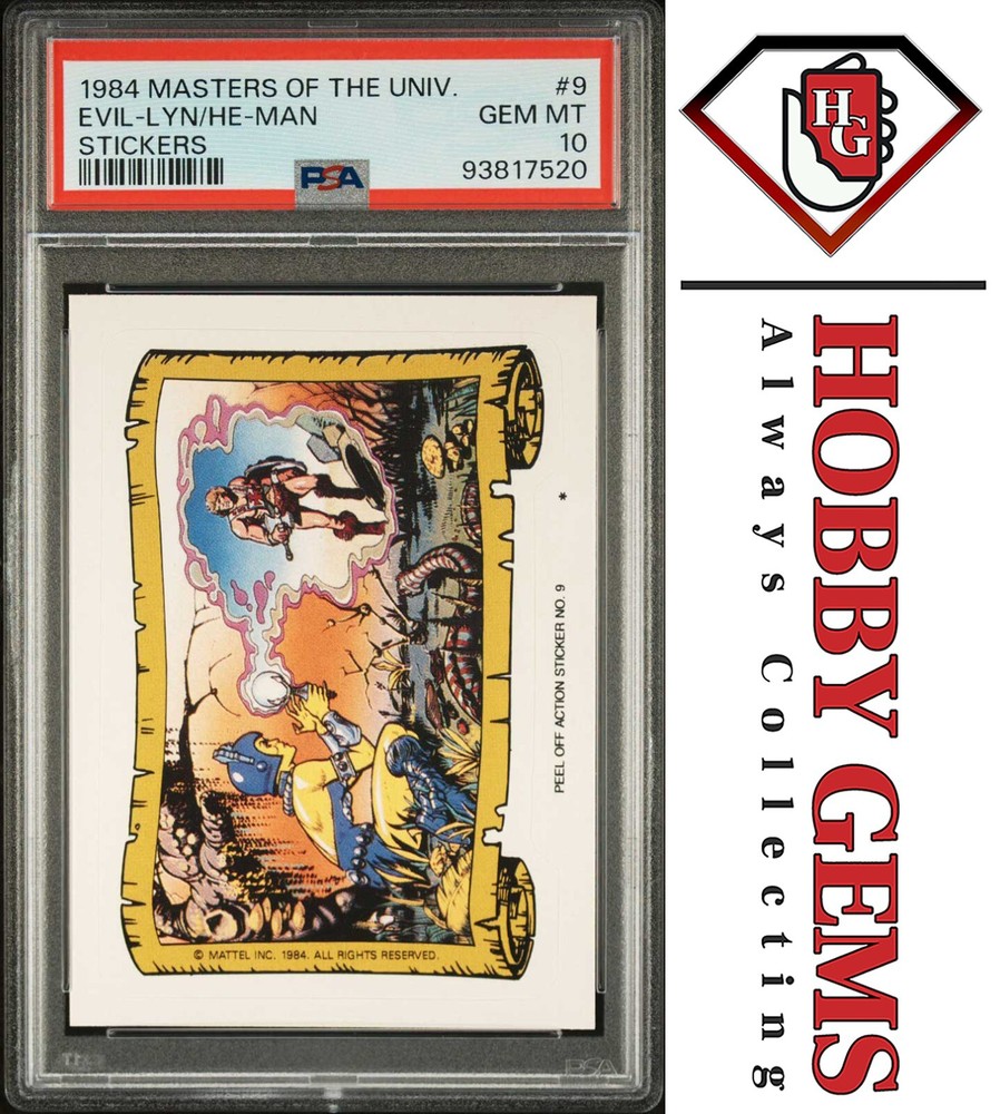 EVIL-LYN & HE-MAN 1984 Masters of the Universe Sticker #9 C7 PSA 10 Graded