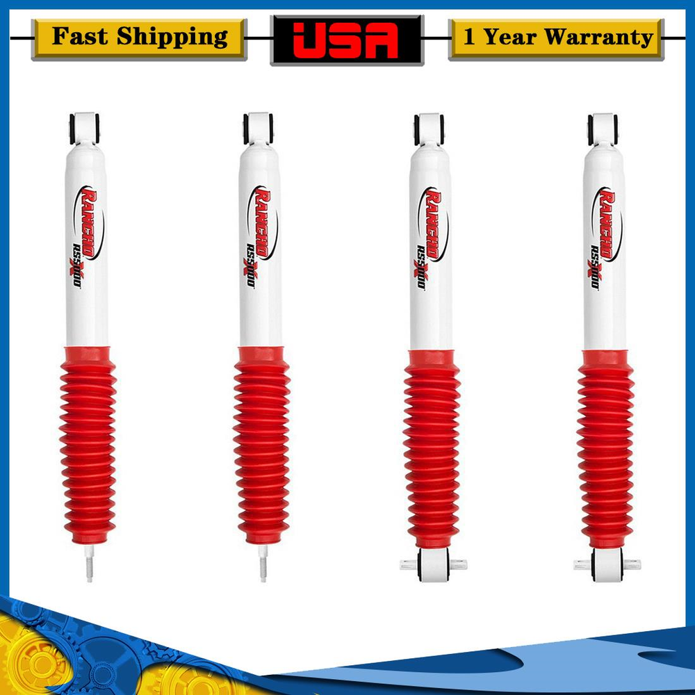 Rancho RS5000X 0-2 Lift Shock Absorber Set for 07-18 Jeep Wrangler JK Front & Rear