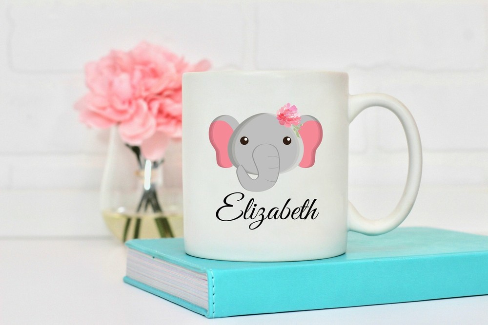 Custom Elephant Mug Personalized Elephant Coffee Cup Gift For Elephant Lover
