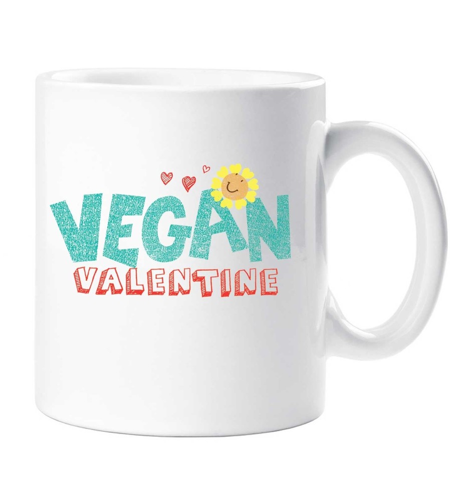 Vegan Valentine Ceramic Mug - Eco-Friendly Gift for Friends