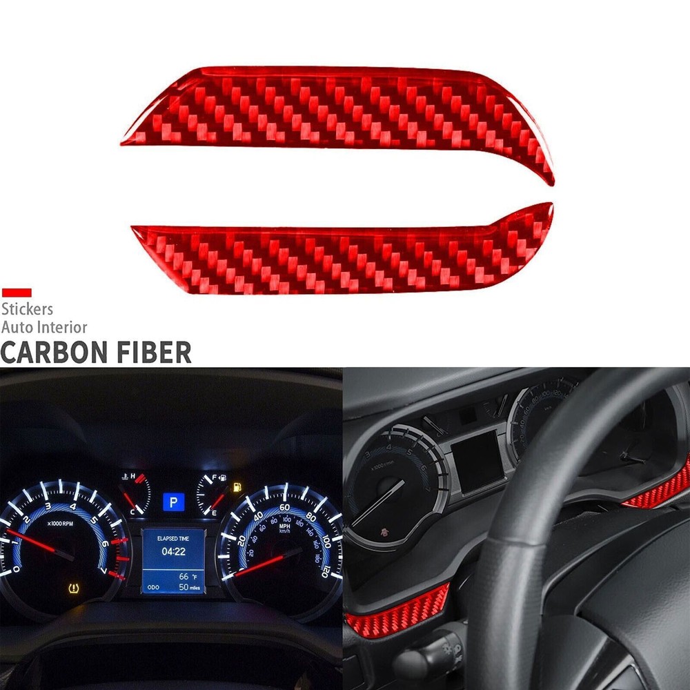 Red Carbon Fiber Dashboard Speedometer Side Cover Trim For Toyota 4Runner 10-20