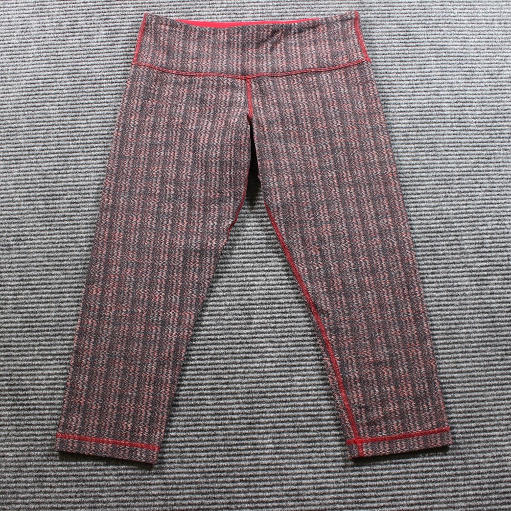 Lululemon Leggings Women's 8 Red Black Pattern High Rise Crop