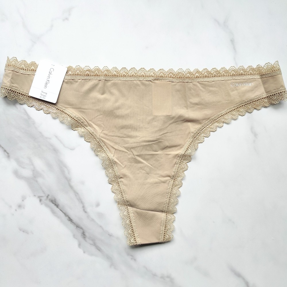 Calvin Klein Flirty Micro Thong Panty Desert SZ S/L/XL