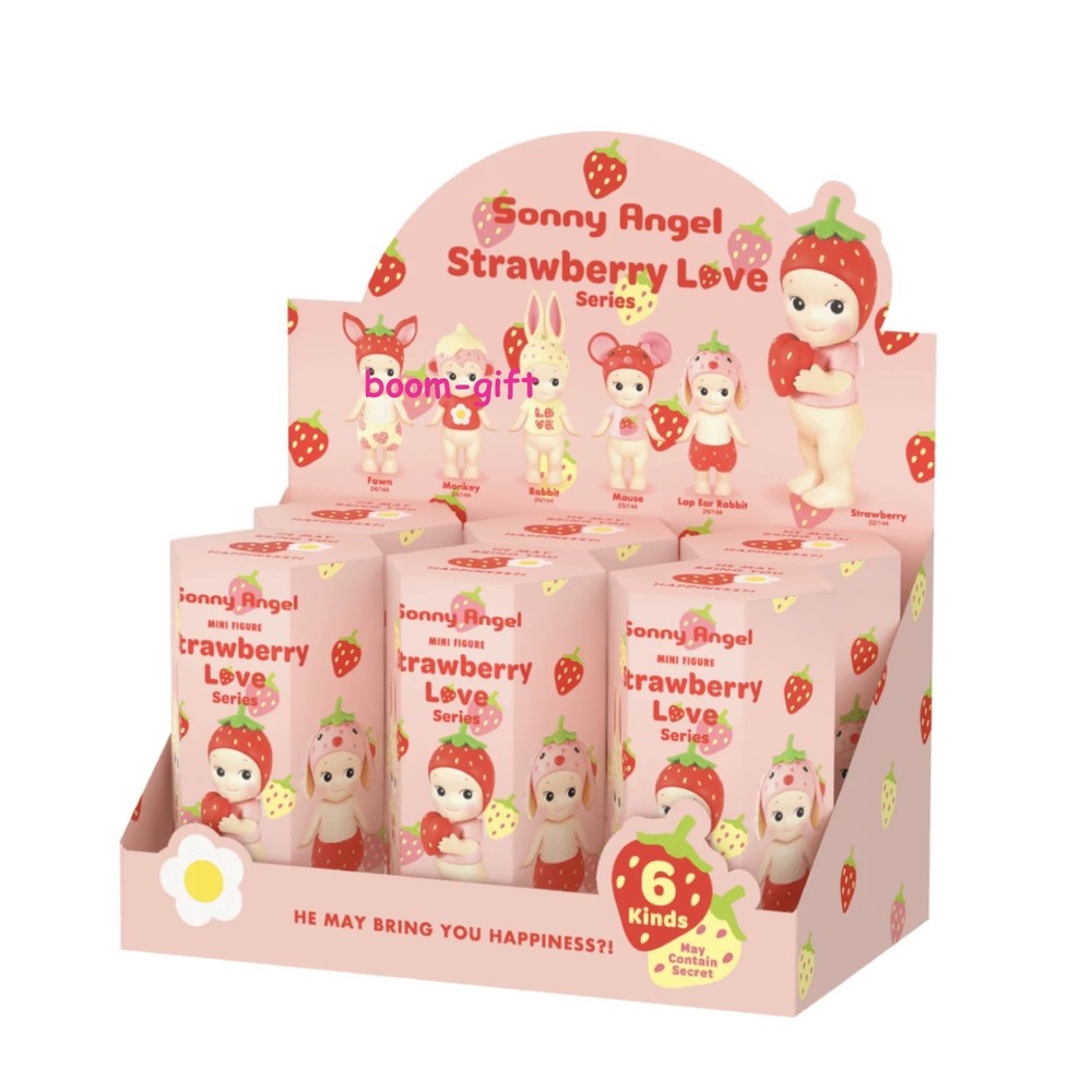 Authentic Sonny Angel Strawberry Love Series Seale Set Of 6pcsd Blind Box Figure
