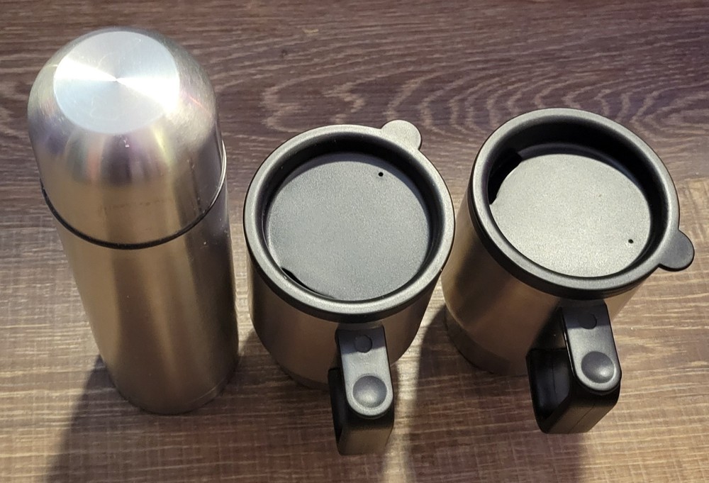4 Piece Stainless Steel Travel Mug Set Stainless Steel (Brand New; Never Used)