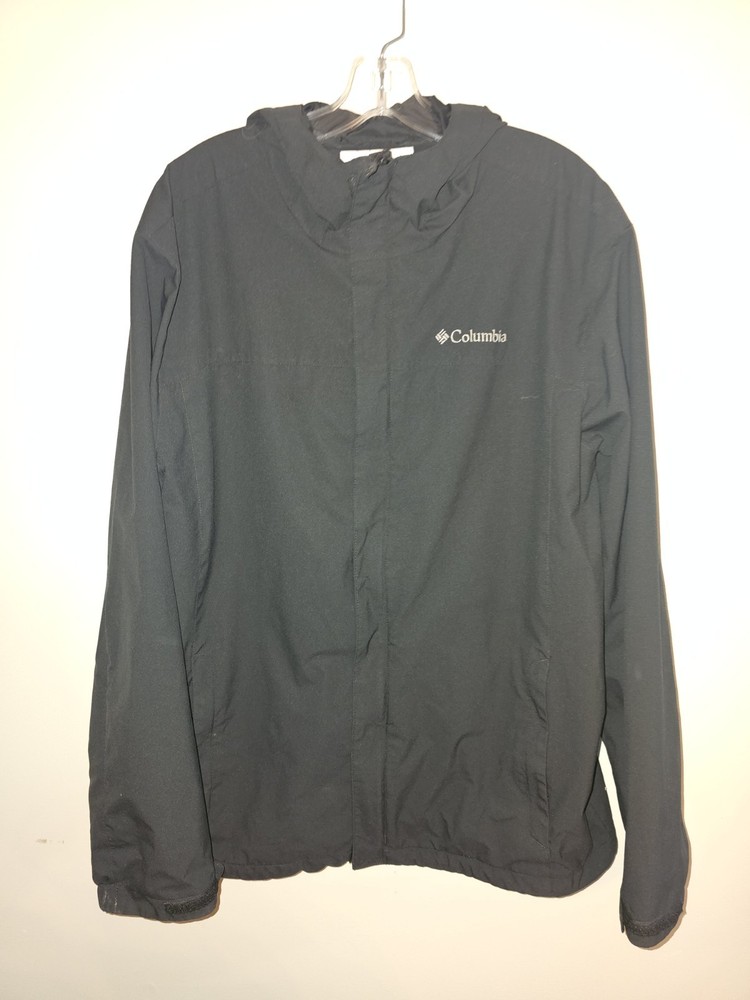 Columbia Men's Blue Embroidered Logo Hooded Windbreaker Jacket Size L