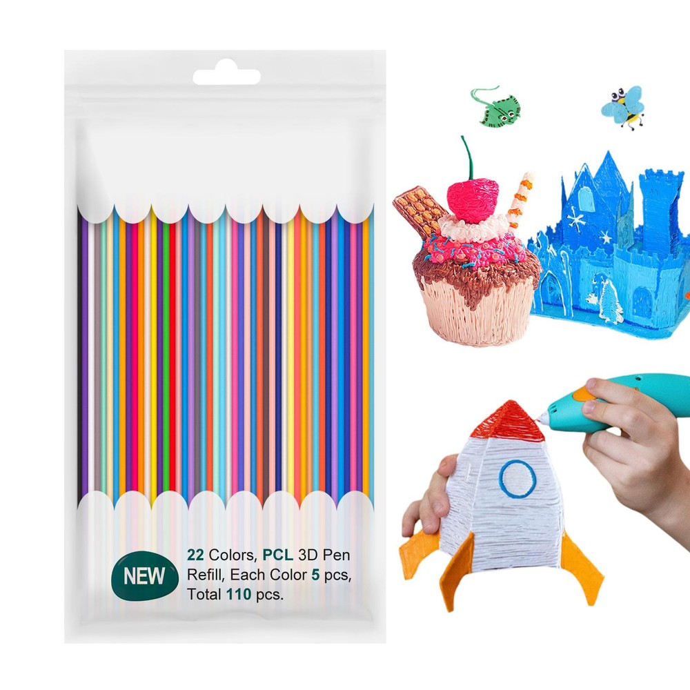 3D Pen Filament Refills 22 Color 110Pcs For 3D Printer PenFilament 2.5mm PLC