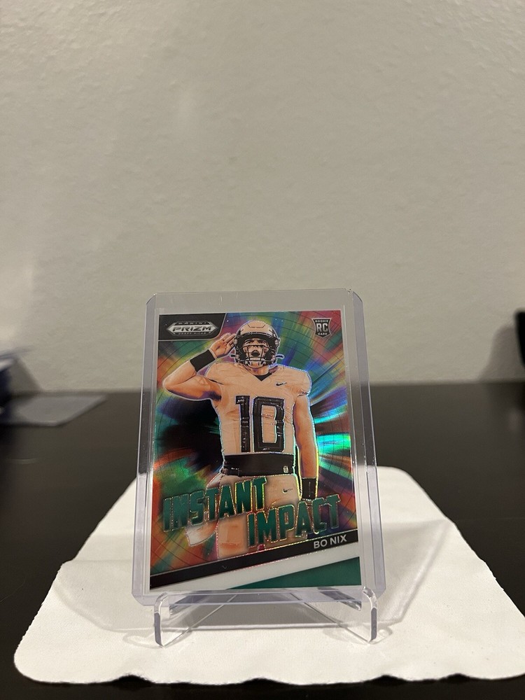 2024 Prizm Draft Picks Instant Impact Bo Nix Green 11-BN RC