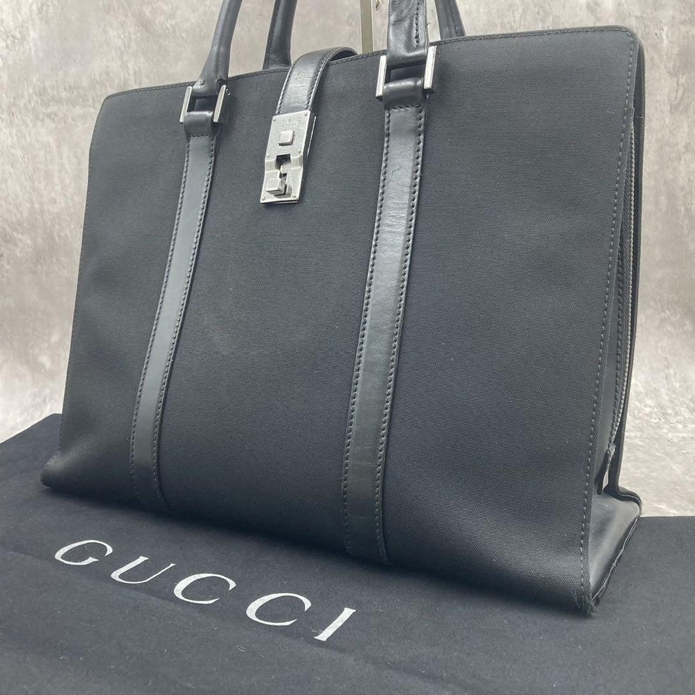 Gucci Jackie Black A4 Tote Business Bag with Shoulder Strap