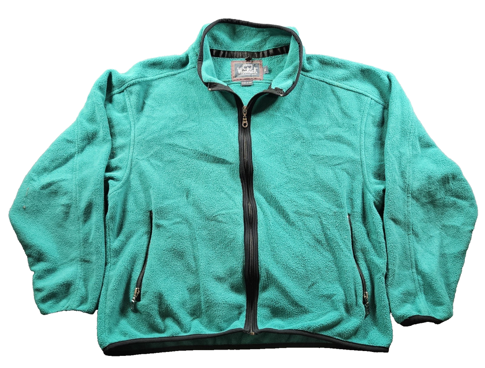 Woolrich 80s Made In USA Full Zip Fleece Jacket Vintage Size L/XL FAST SHIPPING