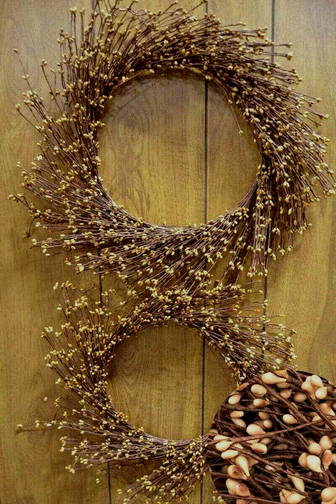 2 Country Hazelnutl Berry Wreaths  - 14 inch