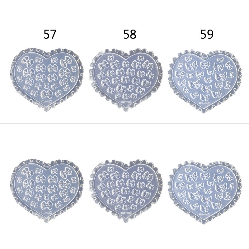 3D Various Size Bow Tie Mold Stamping Stencils Gel Polish Manicure