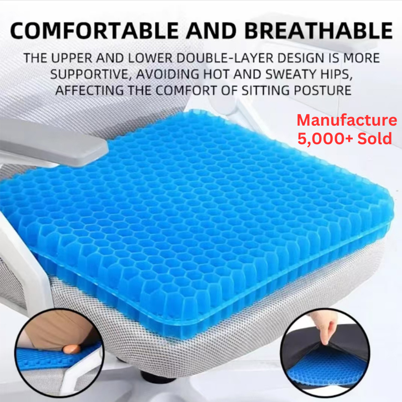 Large Honeycomb Gel Seat Cushion for Tailbone Pain Relief  Office, Car & homeUse