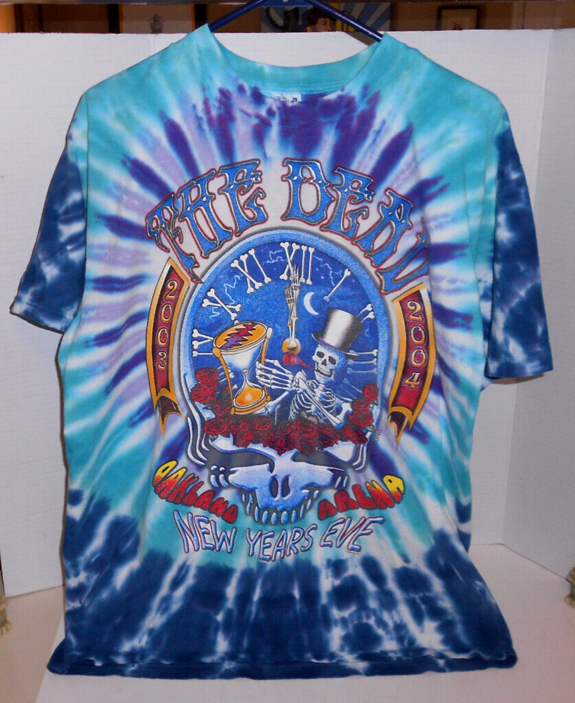 Vintage Grateful Dead NYE Oakland Arena Tie Dye Concert Tee Size L-image
